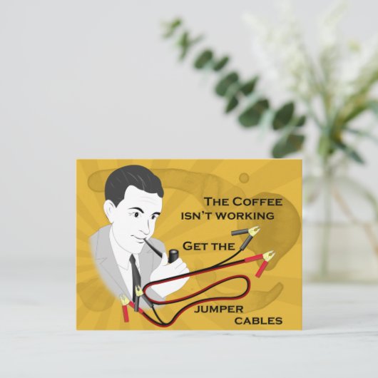 Grappig Retro Dad Koffie Briefkaart (Staand voorkant)