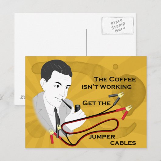 Grappig Retro Dad Koffie Briefkaart (Voorkant / Achterkant)