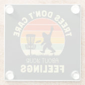 Grappig Retro Disc Golf ontwerp | Frisbee-liefhebb Glazen Onderzetter (Achterkant)