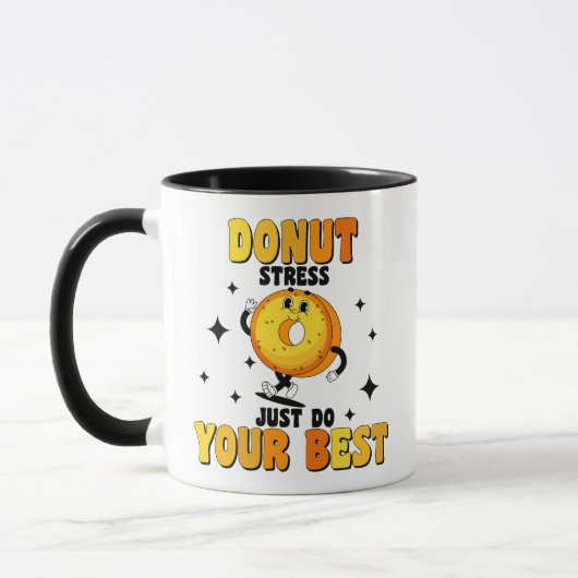 Grappig Retro Donut motivatie Quote Mok (Links)