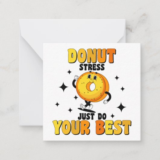 Grappig Retro Donut motivatie Quote Notitiekaartje (Voorkant)