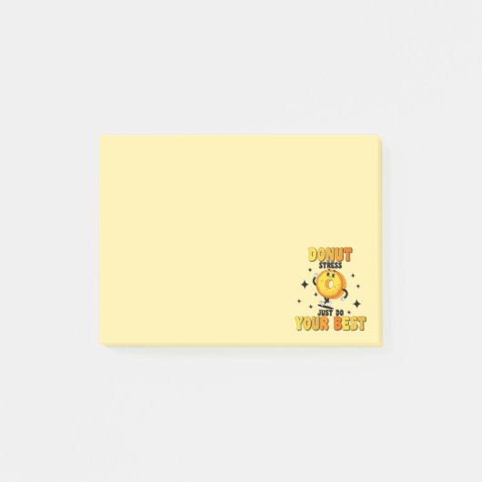 Grappig Retro Donut motivatie Quote Post-it® Notes (Voorkant)