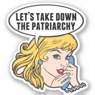 Grappig Retro Feministische Pop Art Anti-Patriarch Sticker