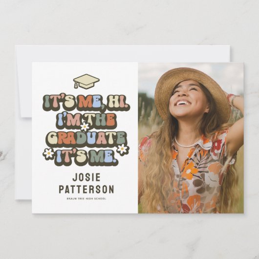 Grappig Retro foto Afstuderen Aankondiging (Voorkant)