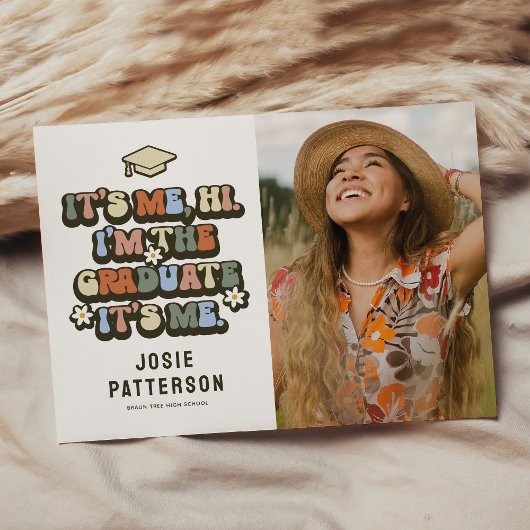 Grappig Retro foto Afstuderen Aankondiging