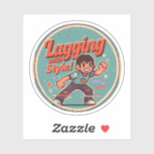 Grappig Retro Game Design – Met Stijl Traag! Sticker (Vel)