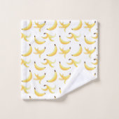 Grappig Retro Geel Banaan Patroon Feest Bewerkbaar Bad Handdoek (Wasdoekje)