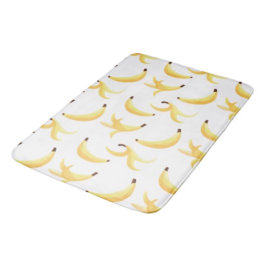 Grappig Retro Geel Banaan Patroon Feest Bewerkbaar Badmat (Gekanteld)