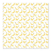 Grappig Retro Geel Banaan Patroon Feest Bewerkbaar Behang (Voorkant)