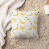 Grappig Retro Geel Banaan Patroon Feest Bewerkbaar Kussen (Deken)