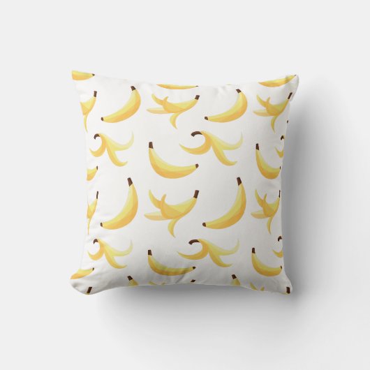 Grappig Retro Geel Banaan Patroon Feest Bewerkbaar Kussen (Voorkant)