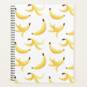 Grappig Retro Geel Banaan Patroon Feest Bewerkbaar Planner (Voorkant)