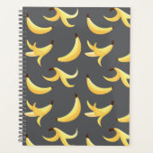 Grappig Retro Geel Banaan Patroon Feest Bewerkbaar Planner (Voorkant)