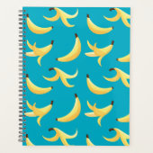 Grappig Retro Geel Banaan Patroon Feest Bewerkbaar Planner (Voorkant)