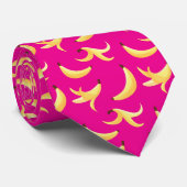 Grappig Retro Geel Banaan Patroon Feest Bewerkbaar Stropdas (Opgerold)