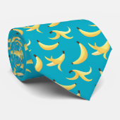 Grappig Retro Geel Banaan Patroon Feest Bewerkbaar Stropdas (Opgerold)