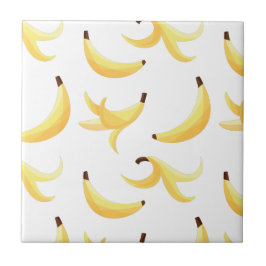 Grappig Retro Geel Banaan Patroon Feest Bewerkbaar Tegeltje