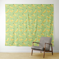 Grappig Retro Geel Banaan Patroon Feest Bewerkbaar