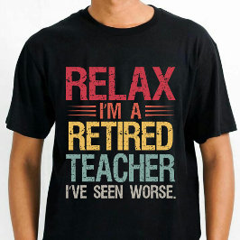 Grappig Retro Gepensioneerd Docent Opa Zwart T-shirt