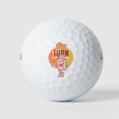 Grappig Retro Golf Hotdog Mascotte Glizzy Bij De A Golfballen (Voorkant)