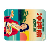 Grappig Retro Graphic Okinawa Japan Sushi Humor Magneet (Horizontaal)