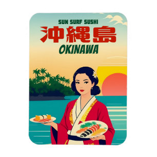 Grappig Retro Graphic Okinawa Japan Sushi Humor Magneet
