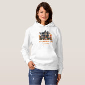 Grappig retro Halloween spooky spooky huis Hoodie (Voorkant volledig)