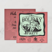Grappig Retro Holiday Party! Kaart (Voorkant / Achterkant)
