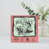 Grappig Retro Holiday Party! Kaart (Staand voorkant)