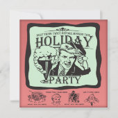 Grappig Retro Holiday Party! Kaart (Voorkant)