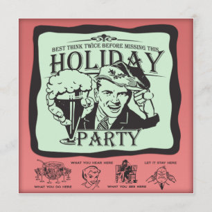 Grappig Retro Holiday Party! Kaart