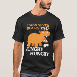 Grappig retro hongerig bordspel nijlpaard eten t-shirt
