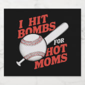 Grappig retro honkbal ik hit bommen voor hete moed bier etiket (Enkel label)