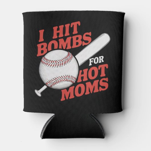 Grappig retro honkbal ik hit bommen voor hete moed blikjeskoeler (Voorkant)