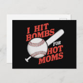 Grappig retro honkbal ik hit bommen voor hete moed briefkaart (Voorkant / Achterkant)