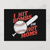 Grappig retro honkbal ik hit bommen voor hete moed briefkaart (Voorkant)