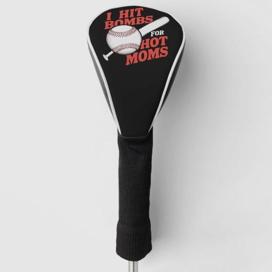 Grappig retro honkbal ik hit bommen voor hete moed golfheadcover (Voorkant)
