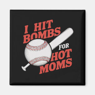 Grappig retro honkbal ik hit bommen voor hete moed magneet