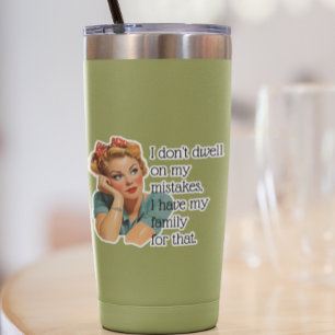 Grappig Retro Huisvrouw Familie Gezegde Sarcastisc Sticker