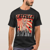 Grappig Retro Japans Catzilla Sphynx Cat T Shirt (Voorkant)