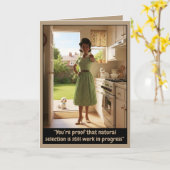 Grappig retro  kaart (Gele Bloem)