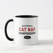 Grappig Retro Katten Slaap Kampioenschap Humor Nie Mok (Links)