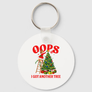Grappig Retro Kerst Oeps Ik Heb Nog Een Boom Prem Sleutelhanger