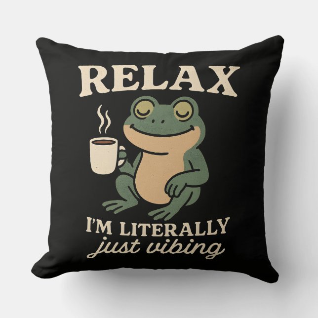Grappig Retro Kikker Trillende Aesthetic Meme T-Sh Kussen (Voorkant)