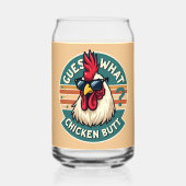 Grappig retro kip kont grap ontwerp blikvorm glas (Achterkant)