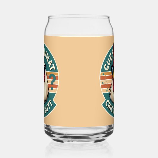 Grappig retro kip kont grap ontwerp blikvorm glas (Rechts)