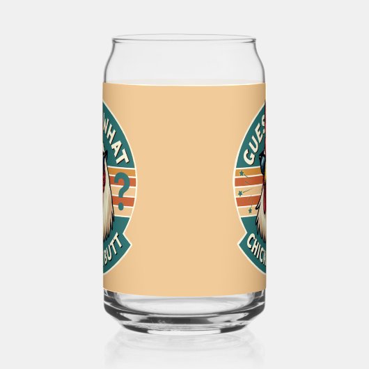 Grappig retro kip kont grap ontwerp blikvorm glas (Links)