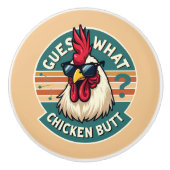 Grappig retro kip kont grap ontwerp keramische knop (Voorkant)