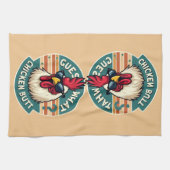 Grappig retro kip kont grap ontwerp theedoek (Horizontaal)