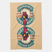 Grappig retro kip kont grap ontwerp theedoek (Verticaal)